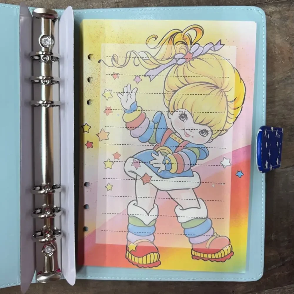 Rainbow Brite A5 6 ring binder with matching paper